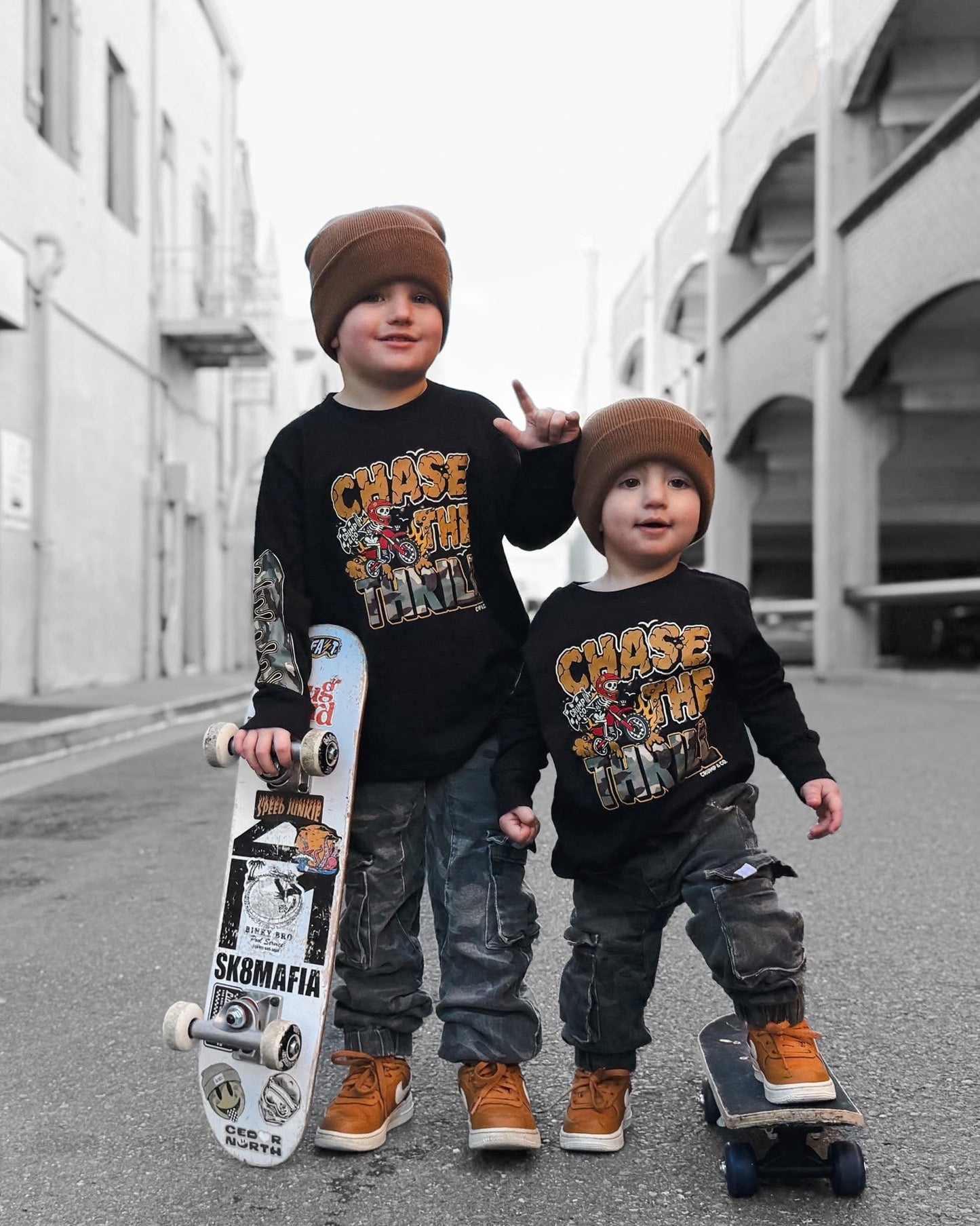 Chase The Thrill | Long Sleeve T-Shirt- Black