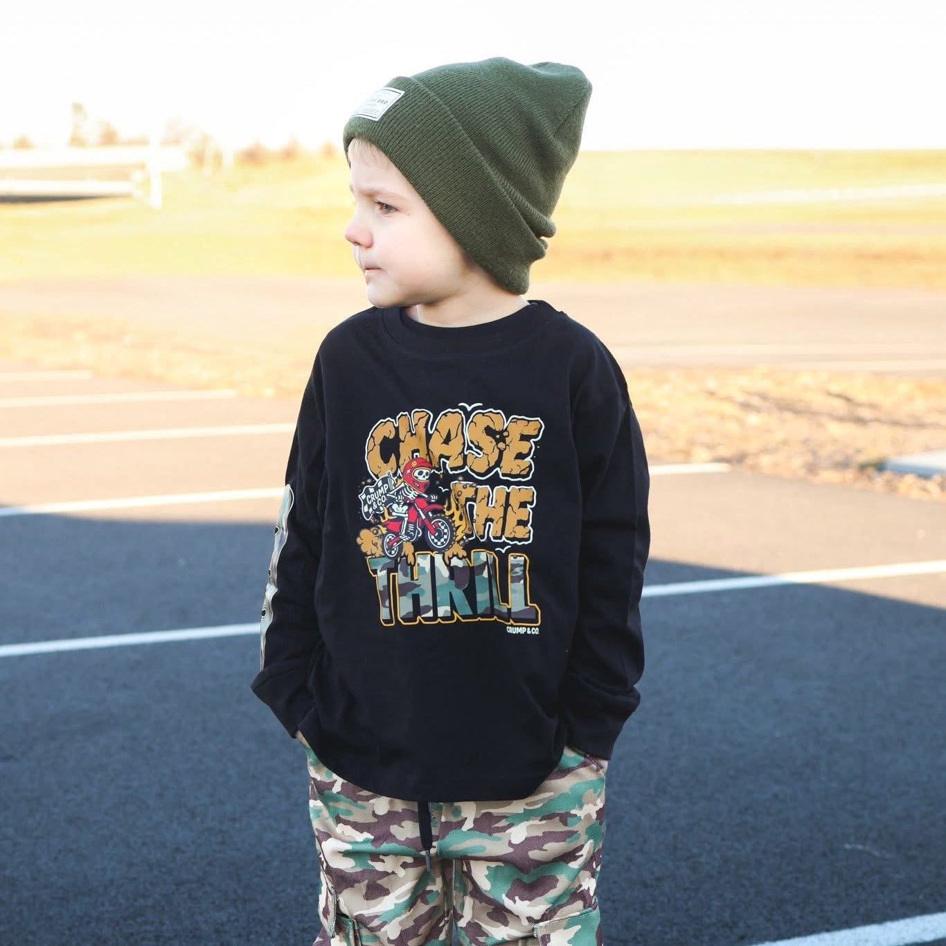 Chase The Thrill | Long Sleeve T-Shirt- Black