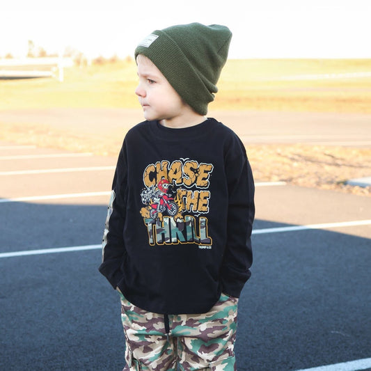 Chase The Thrill | Long Sleeve T-Shirt- Black
