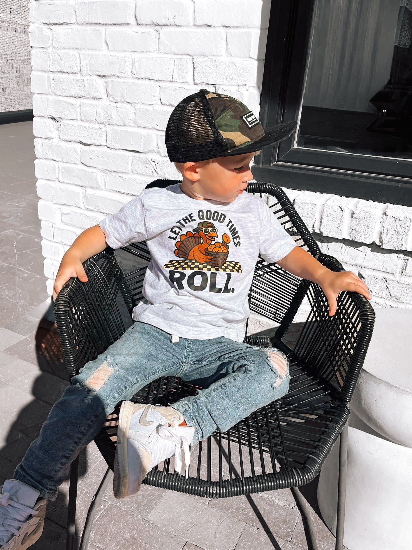 Good Times Roll | Ash Grey Graphic T-shirt