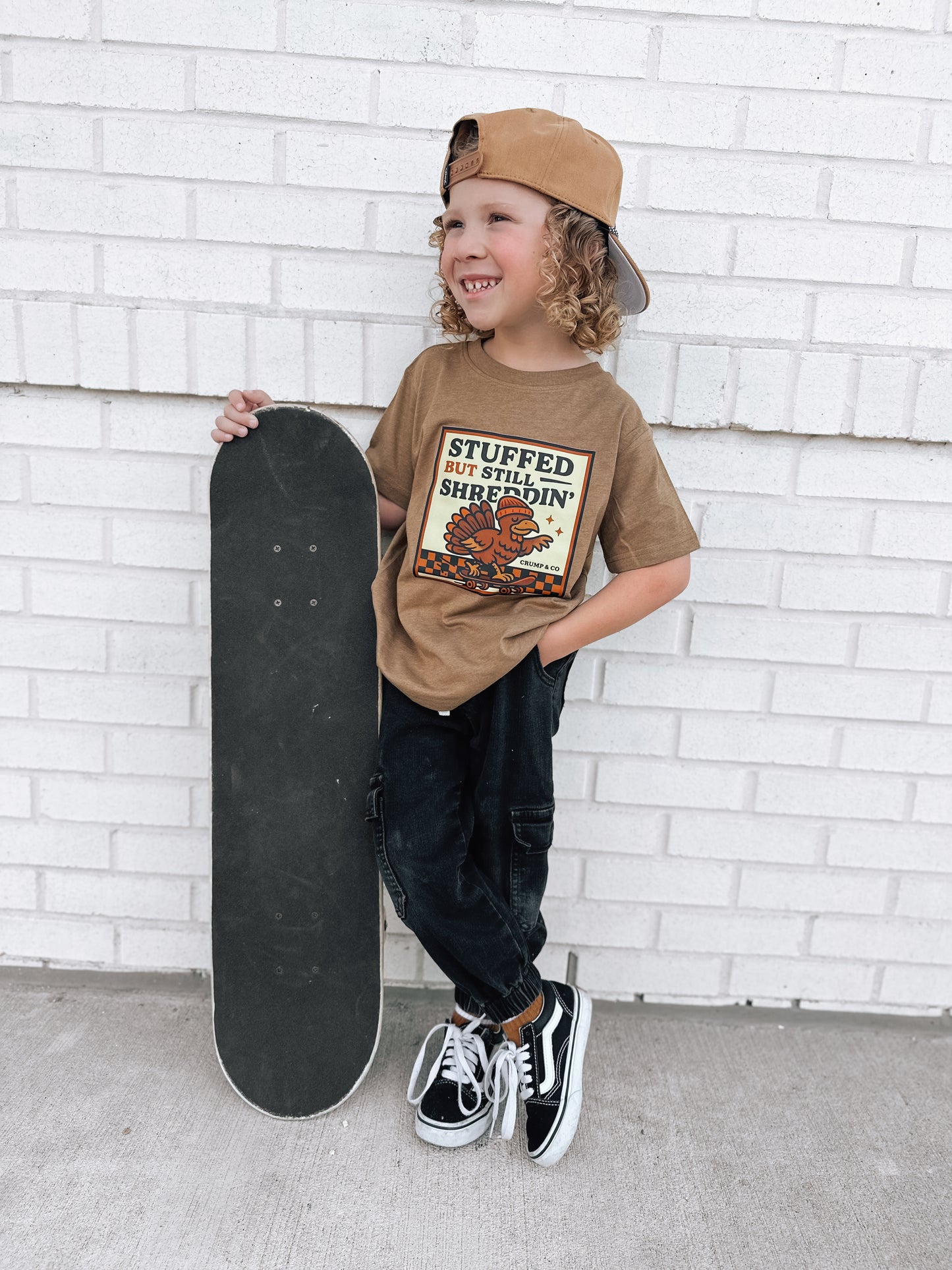 Stuffed But Shreddin'  | Brown Graphic T-Shirt