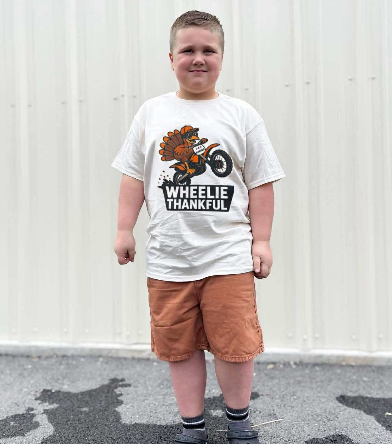 Wheelie Thankful | Ivory Graphic T-shirt