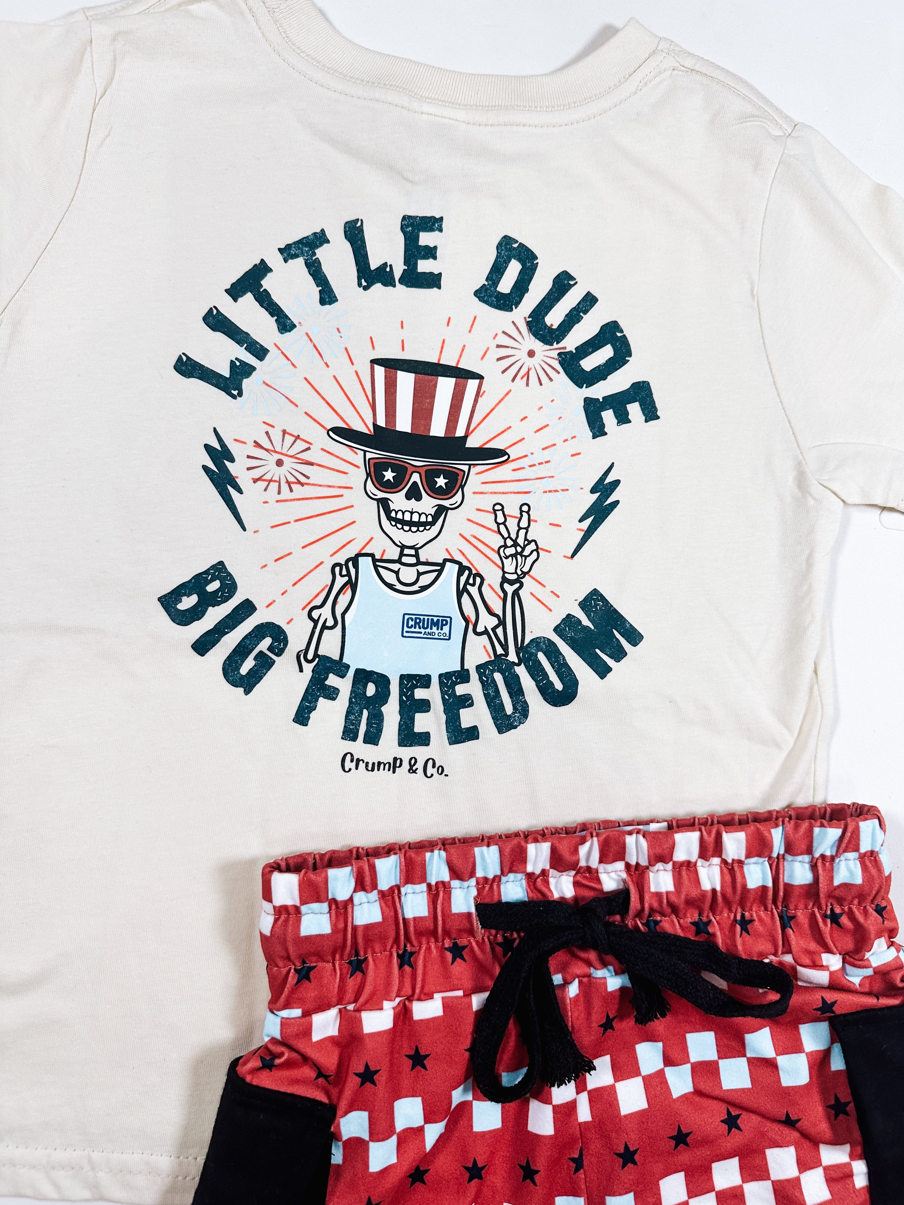 Little Dude Big Freedom | Ivory Graphic T-Shirt