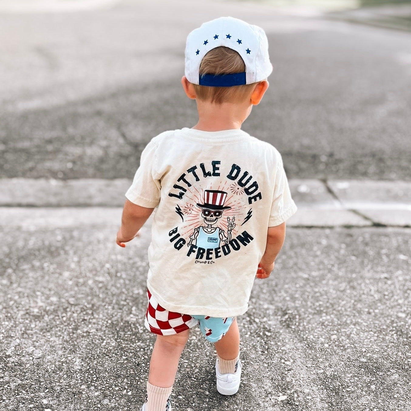Little Dude Big Freedom | Ivory Graphic T-Shirt