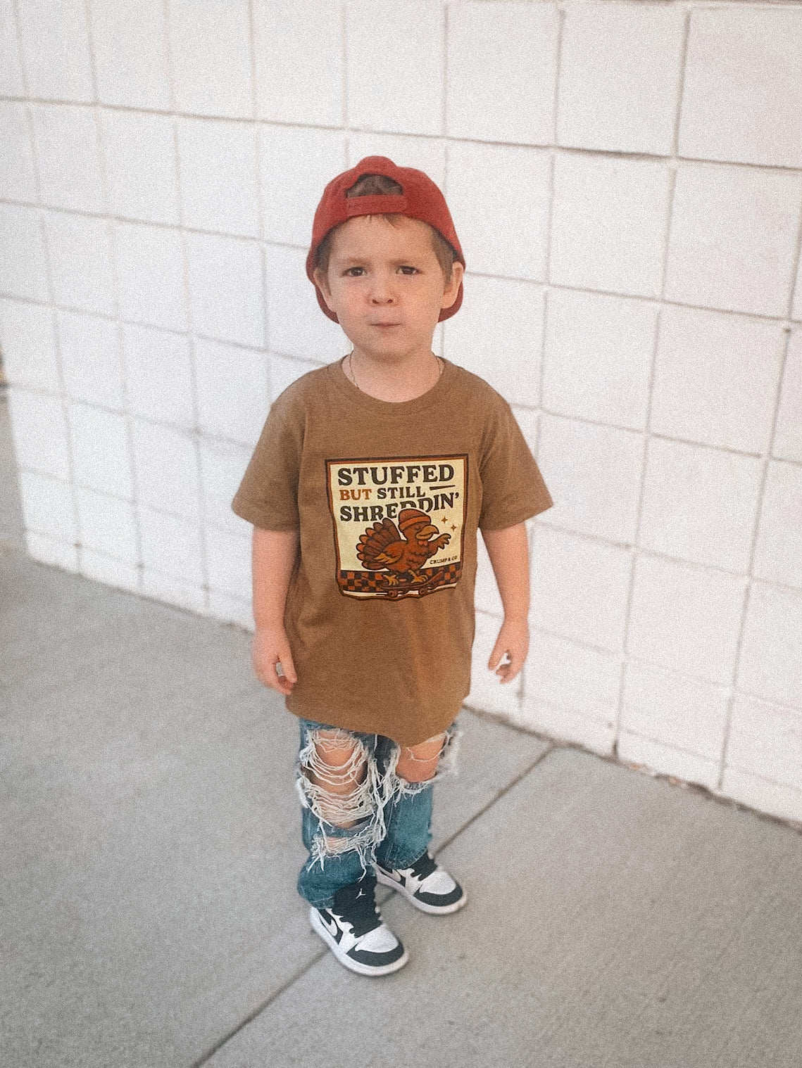 Stuffed But Shreddin'  | Brown Graphic T-Shirt