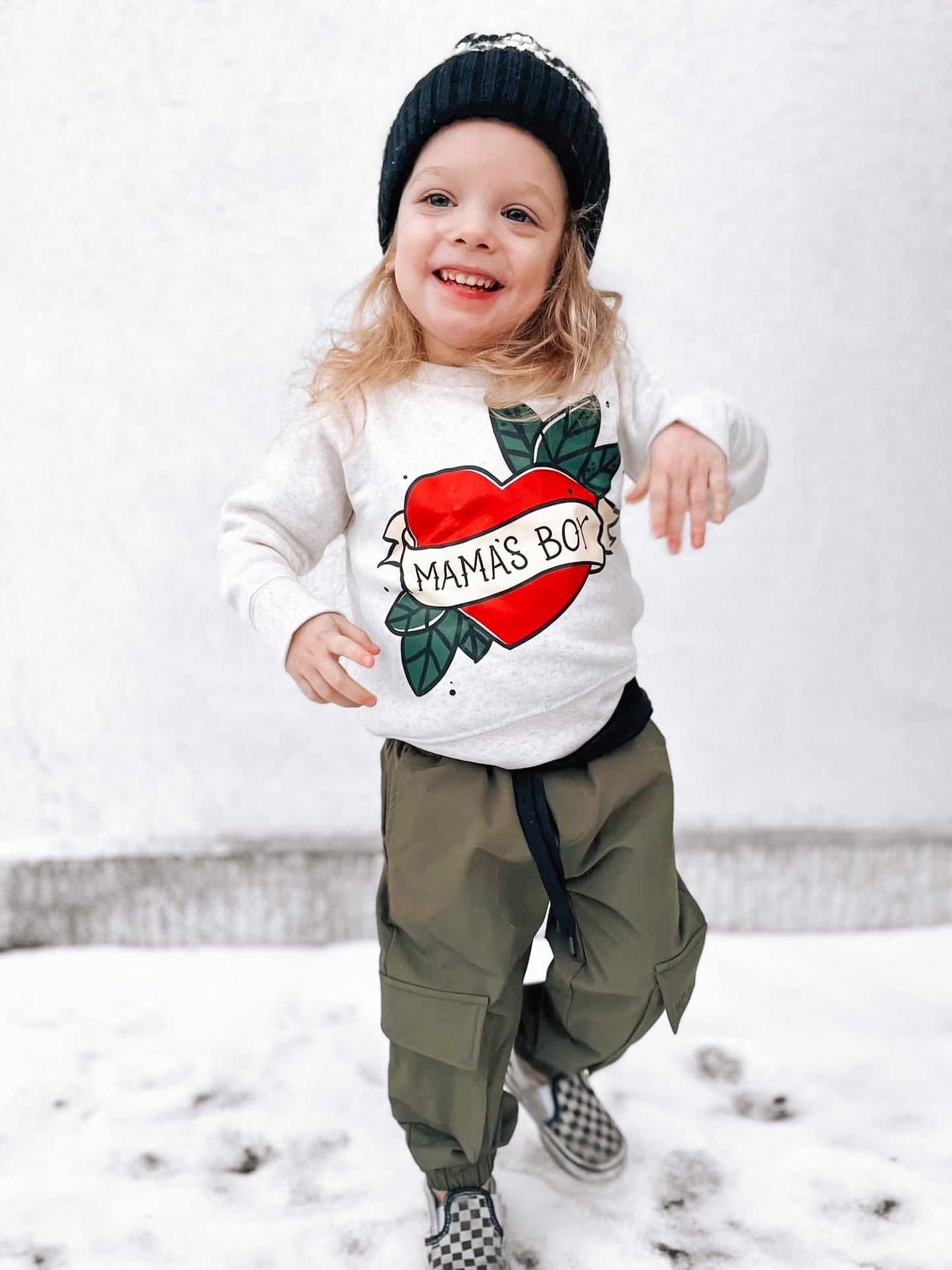 Mama's Boy Tattoo Heart | Oatmeal Sweatshirt