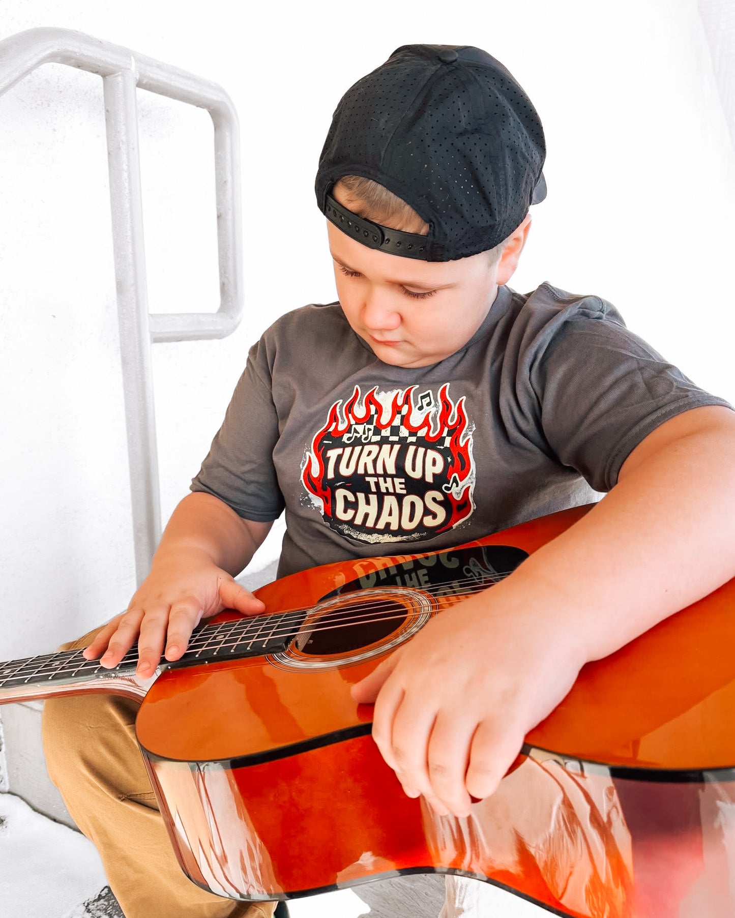 Turn Up The Chaos | Charcoal Graphic T-shirt