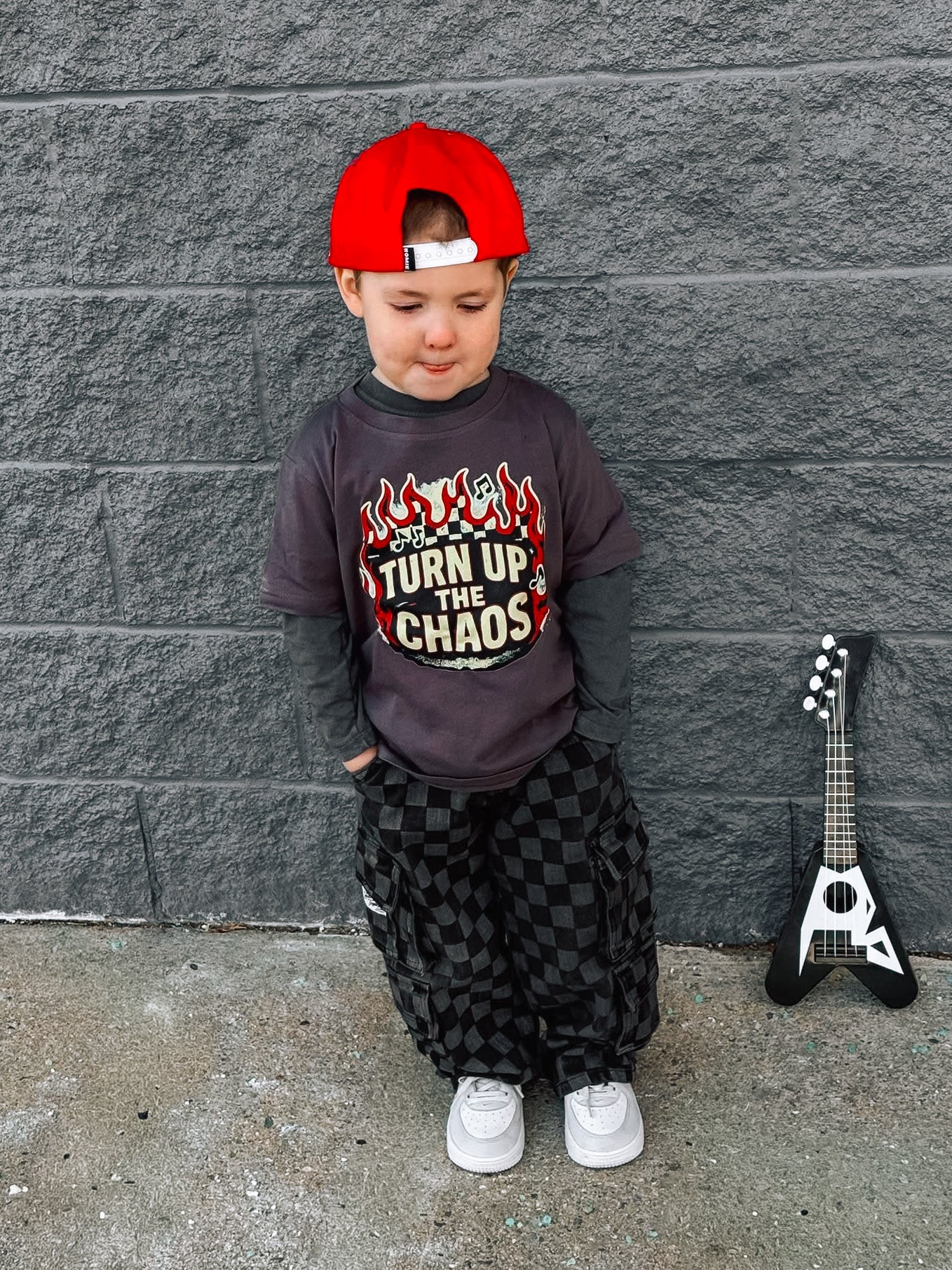 Turn Up The Chaos | Charcoal Graphic T-shirt