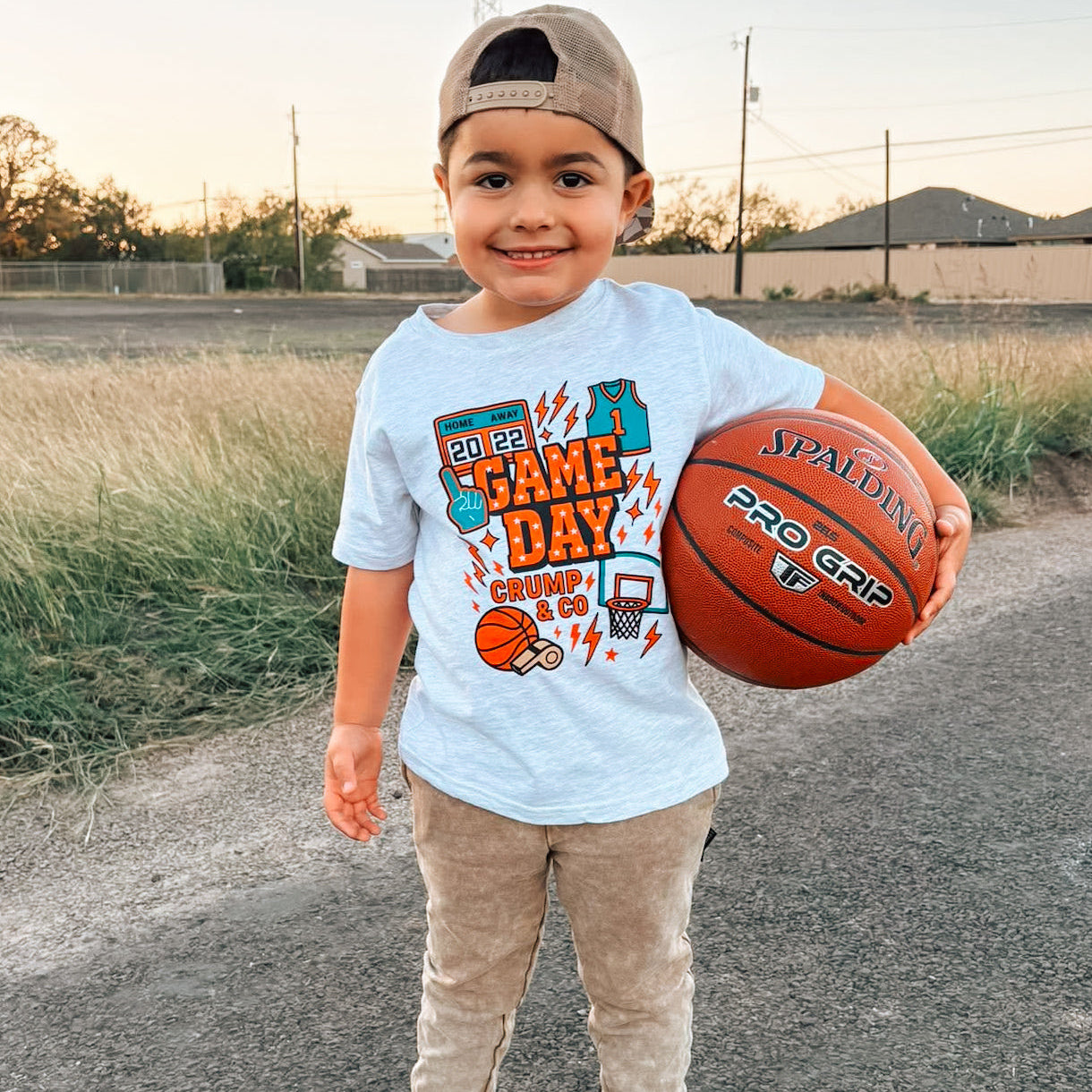 Game Time- Basketball | Ash Grey Graphic T-shirt