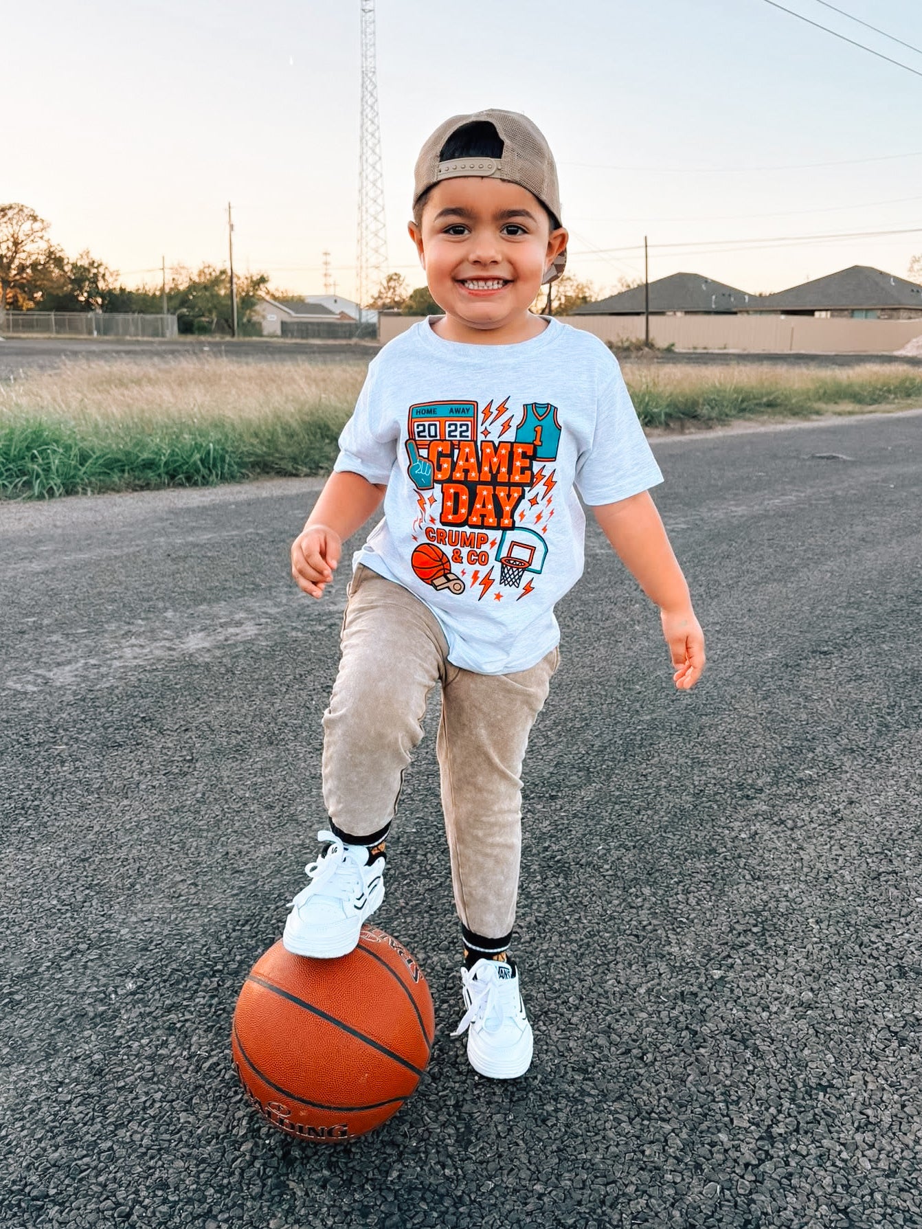 Game Time- Basketball | Ash Grey Graphic T-shirt