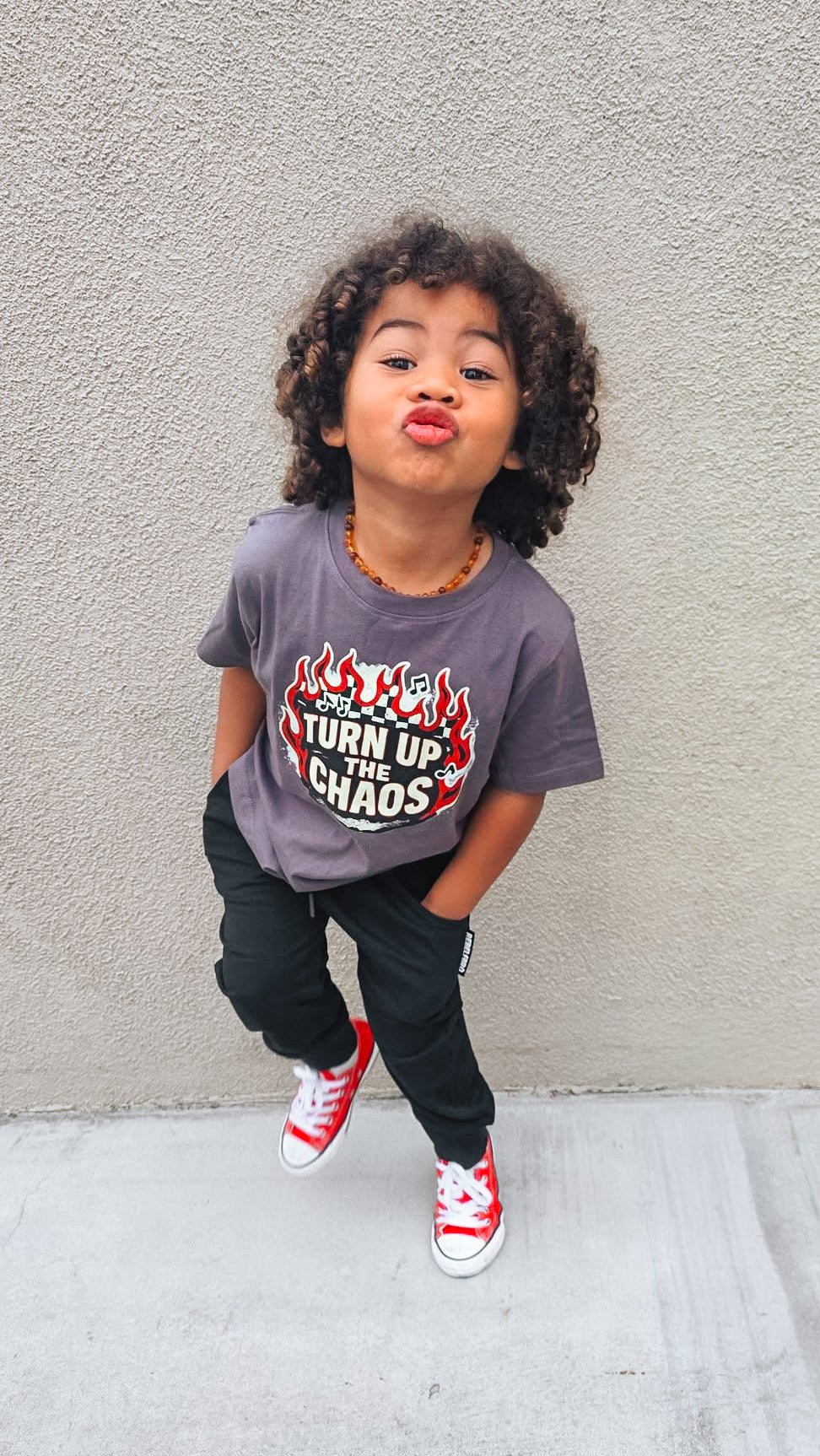 Turn Up The Chaos | Charcoal Graphic T-shirt