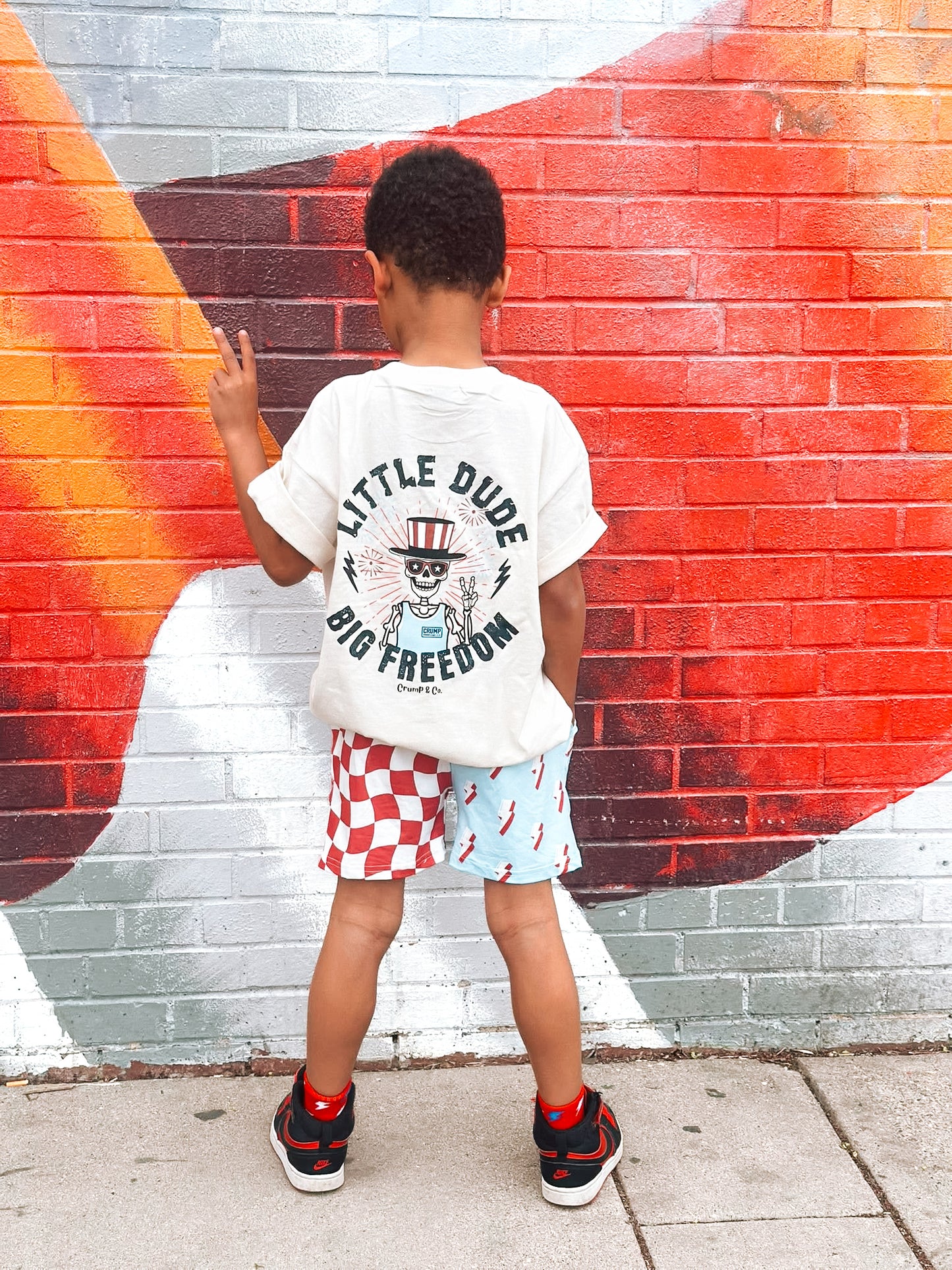 Little Dude Big Freedom | Ivory Graphic T-Shirt