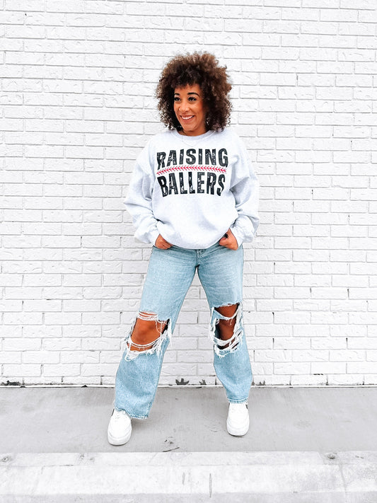 Raising Ballers | Ash Gildan Sweatshirt