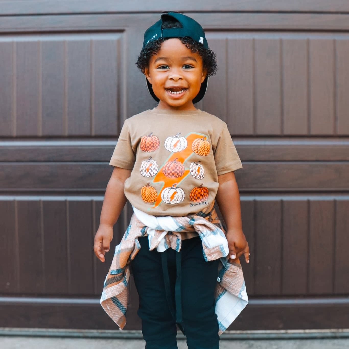 Lightning Pumpkins | Brown Graphic T-Shirt