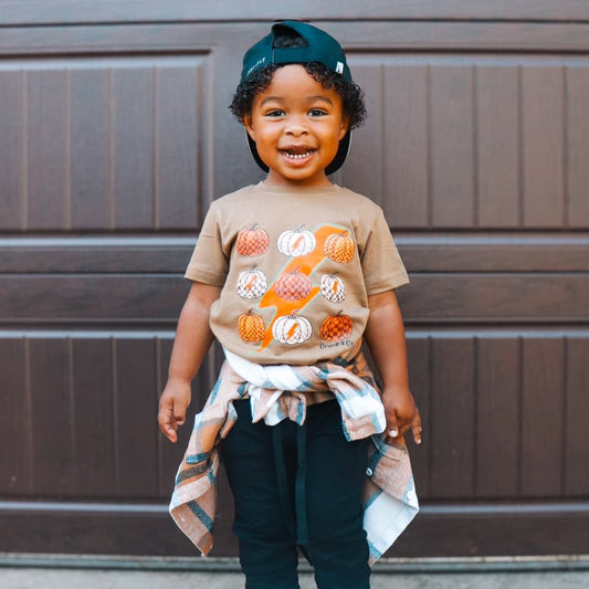 Lightning Pumpkins | Brown Graphic T-Shirt
