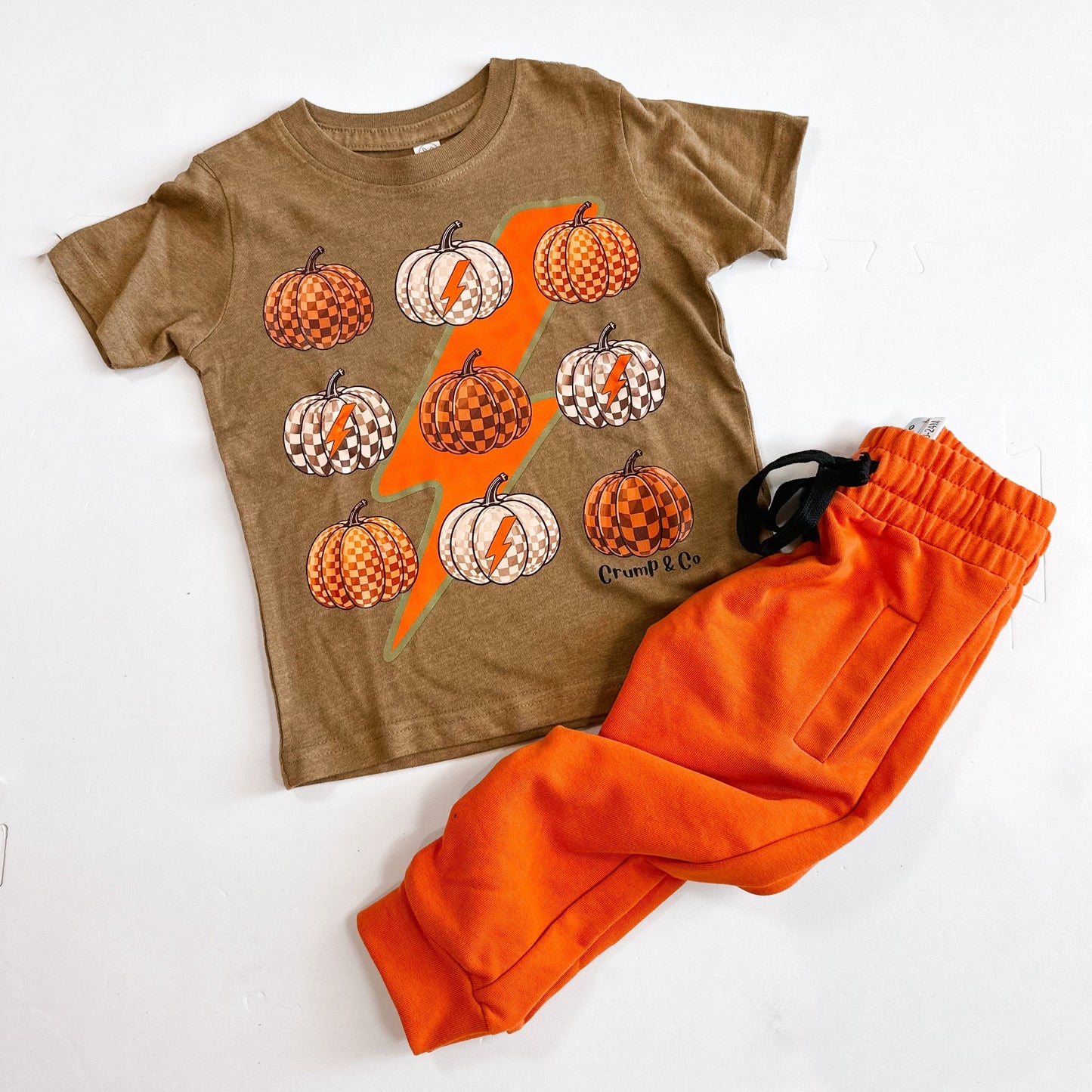 Lightning Pumpkins | Brown Graphic T-Shirt