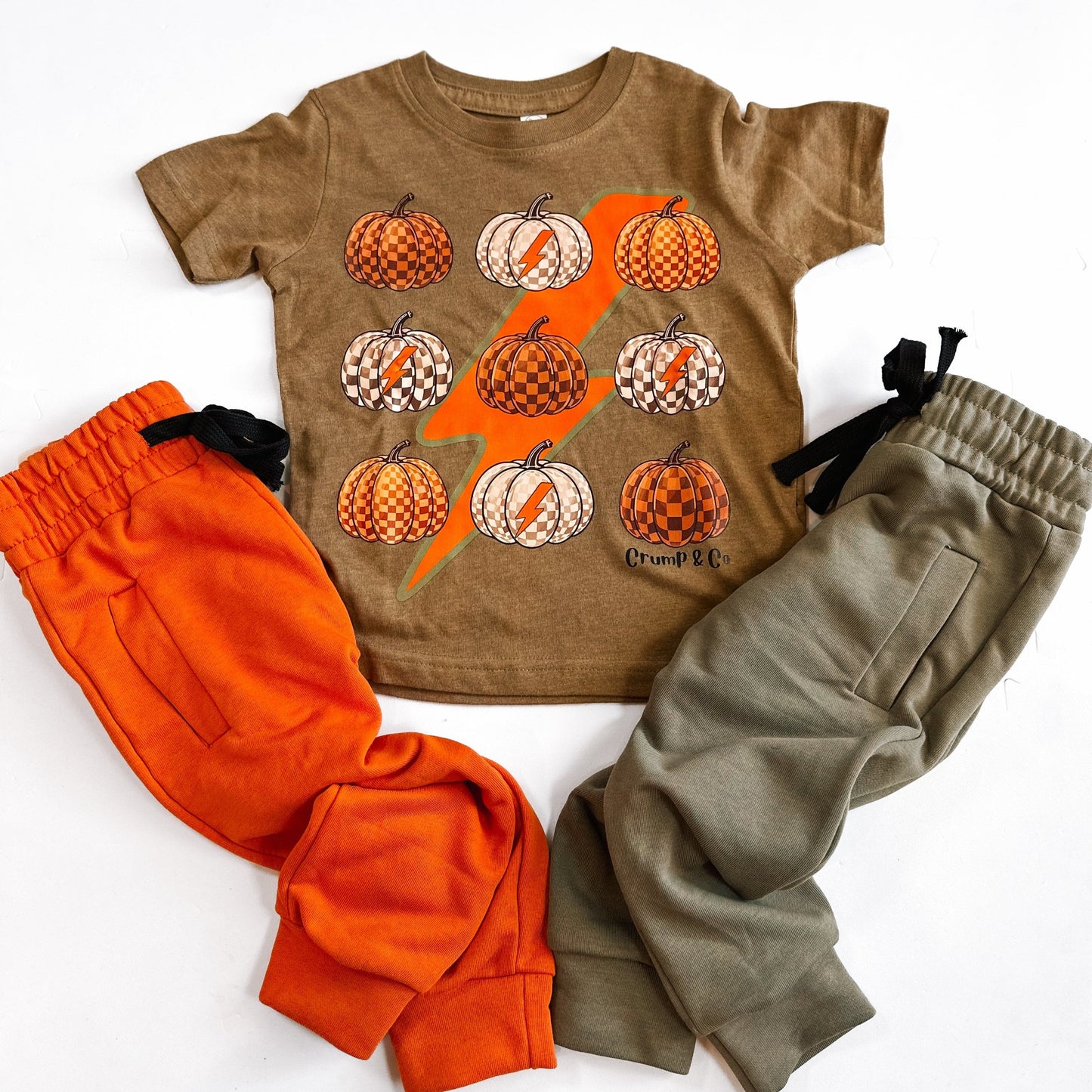 Lightning Pumpkins | Brown Graphic T-Shirt