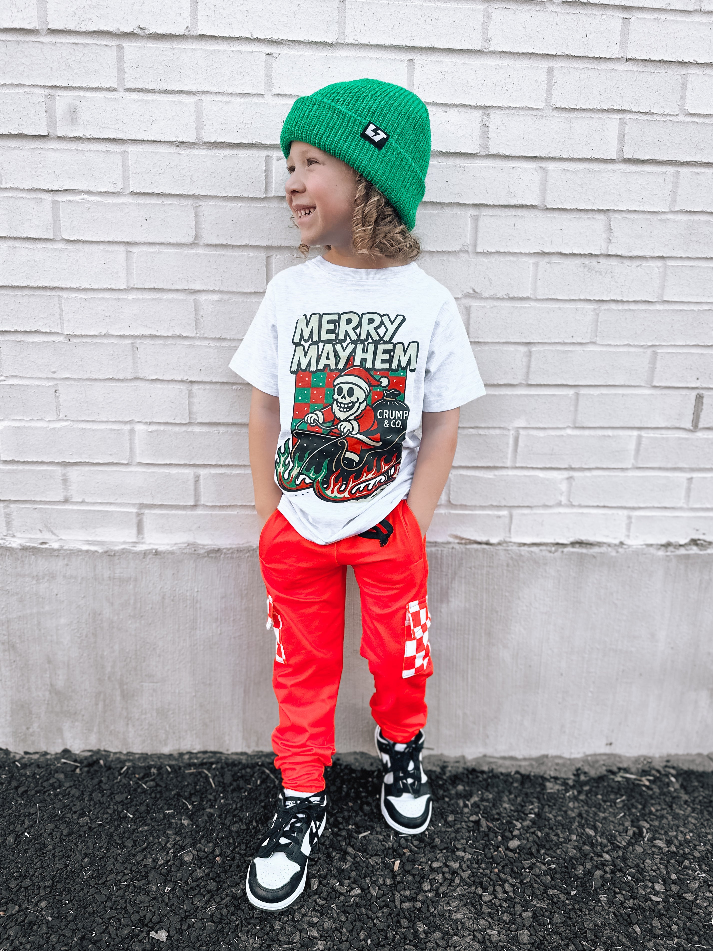 Merry Mayhem | Grey Graphic T-Shirt