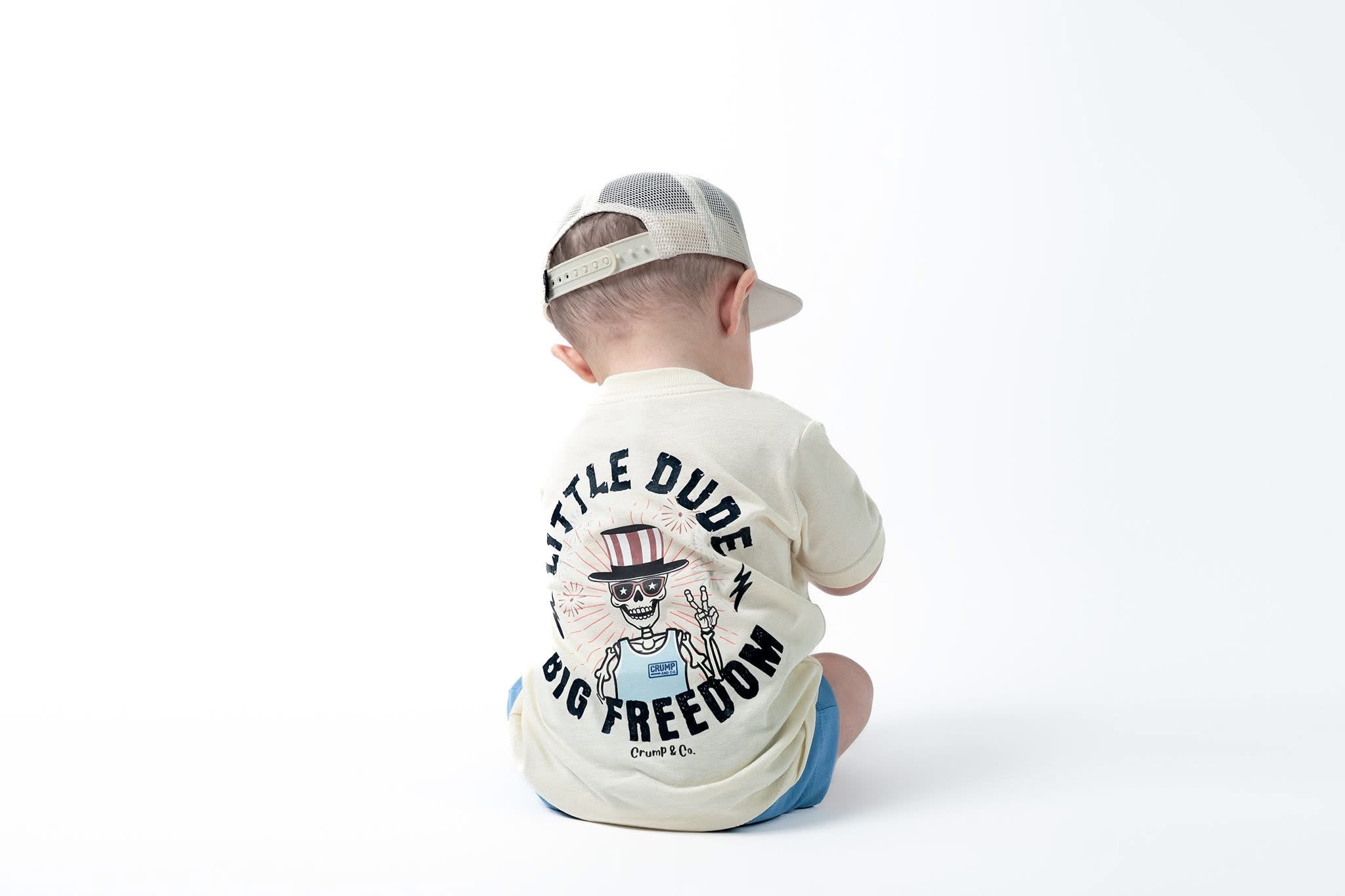 Little Dude Big Freedom | Ivory Graphic T-Shirt