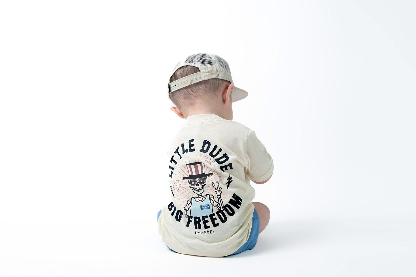 Little Dude Big Freedom | Ivory Graphic T-Shirt