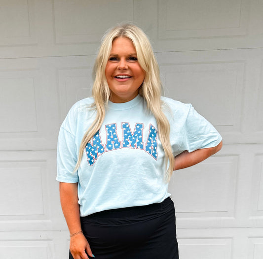 Mama Stars | Comfort Color T-Shirt- Carolina Blue