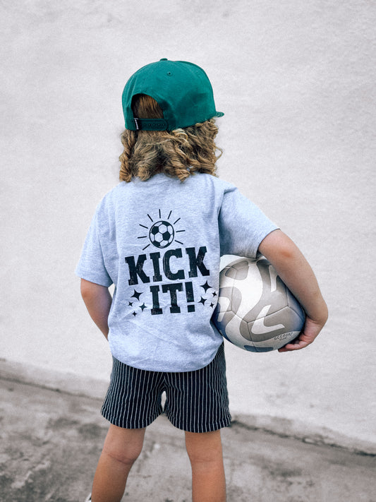Kick It | Heather Grey Graphic T-Shirt