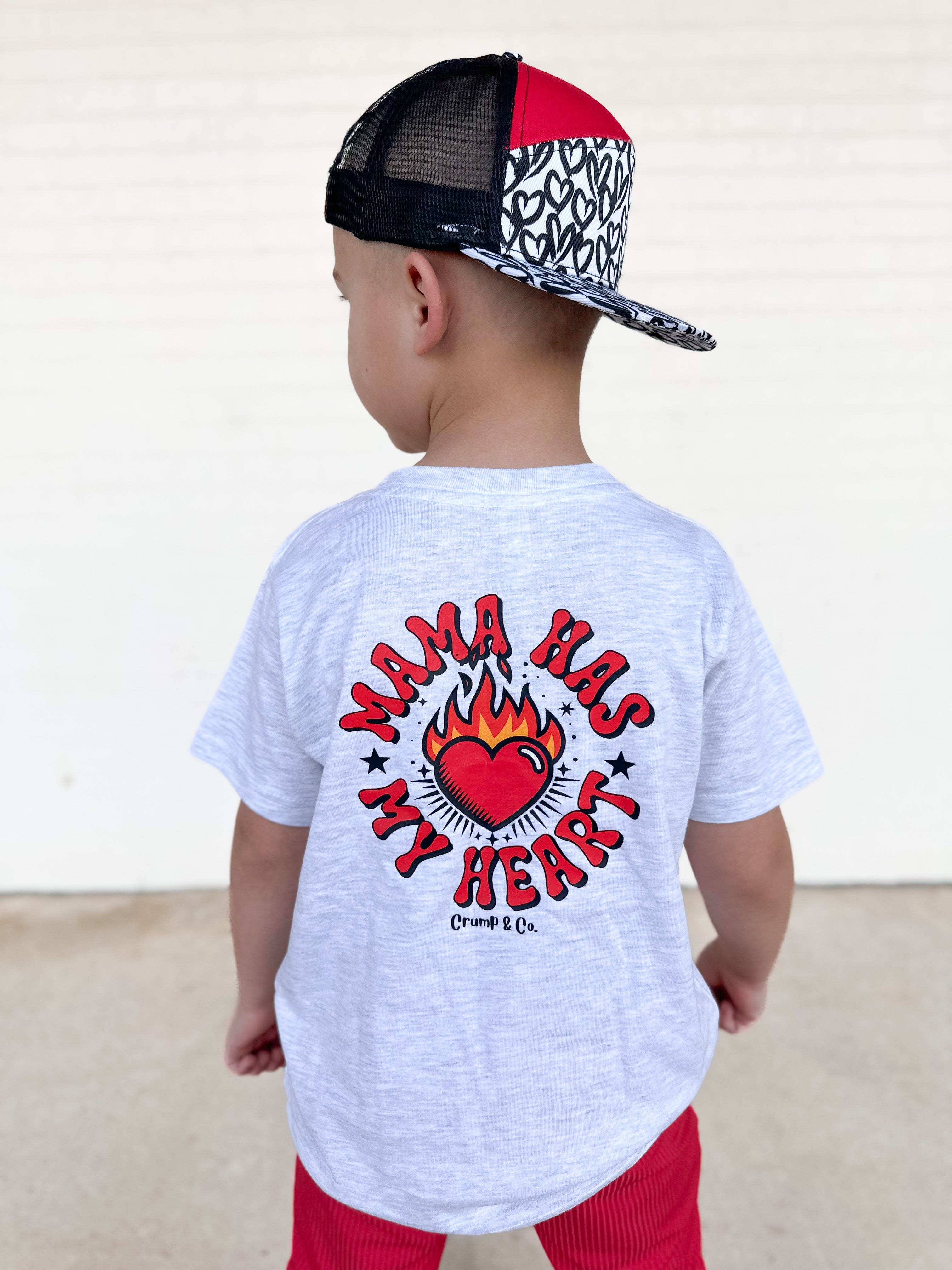 Mama Has My Heart  | Ash Grey Pocket T-Shirt