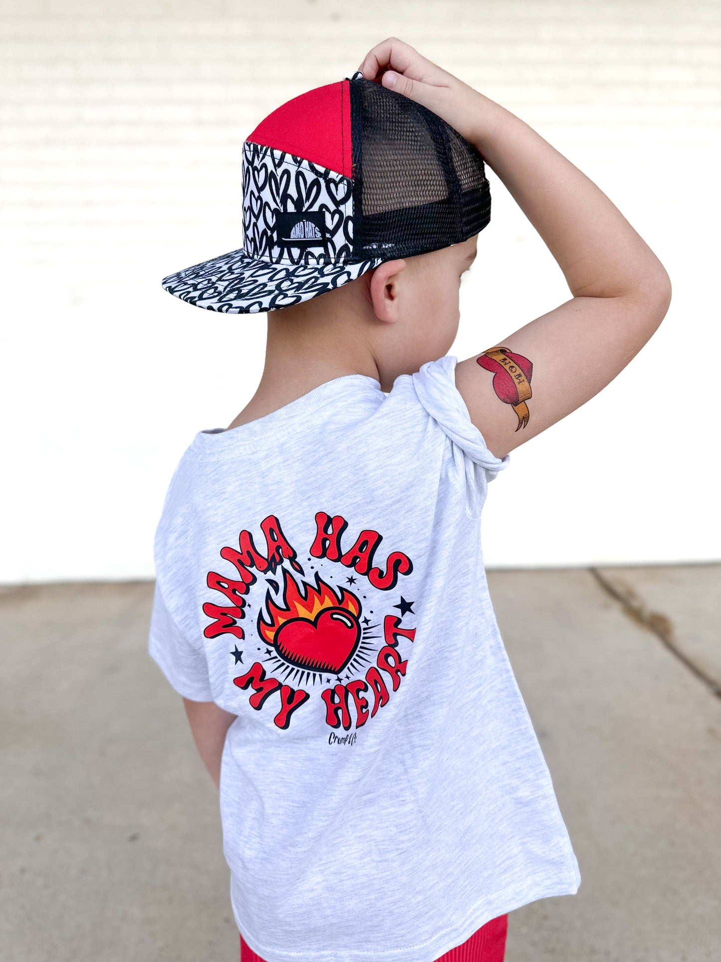 Mama Has My Heart  | Ash Grey Pocket T-Shirt