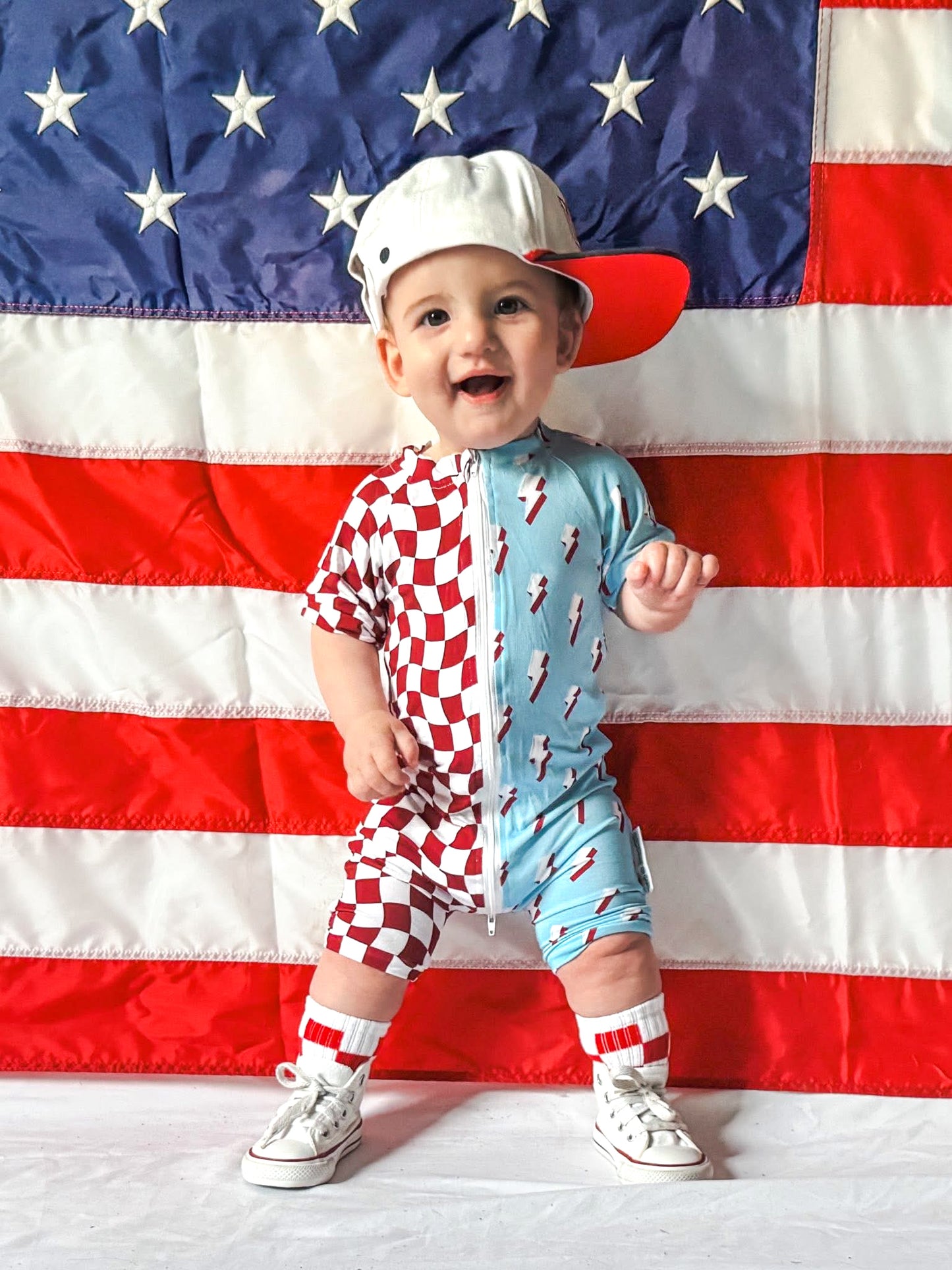 Freedom Rings | Mix Match Bamboo Zip Romper