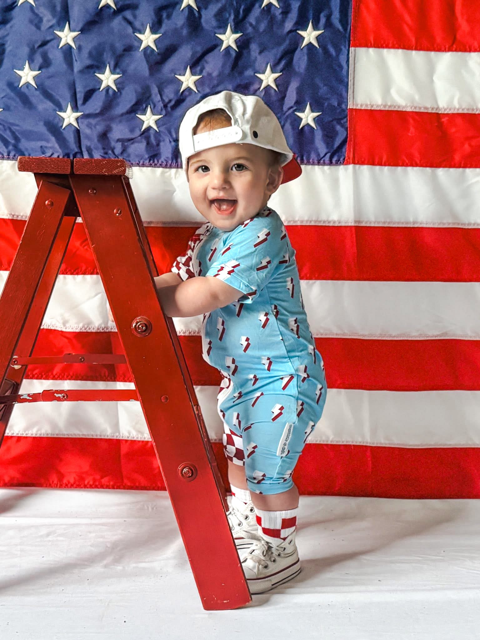 Freedom Rings | Mix Match Bamboo Zip Romper