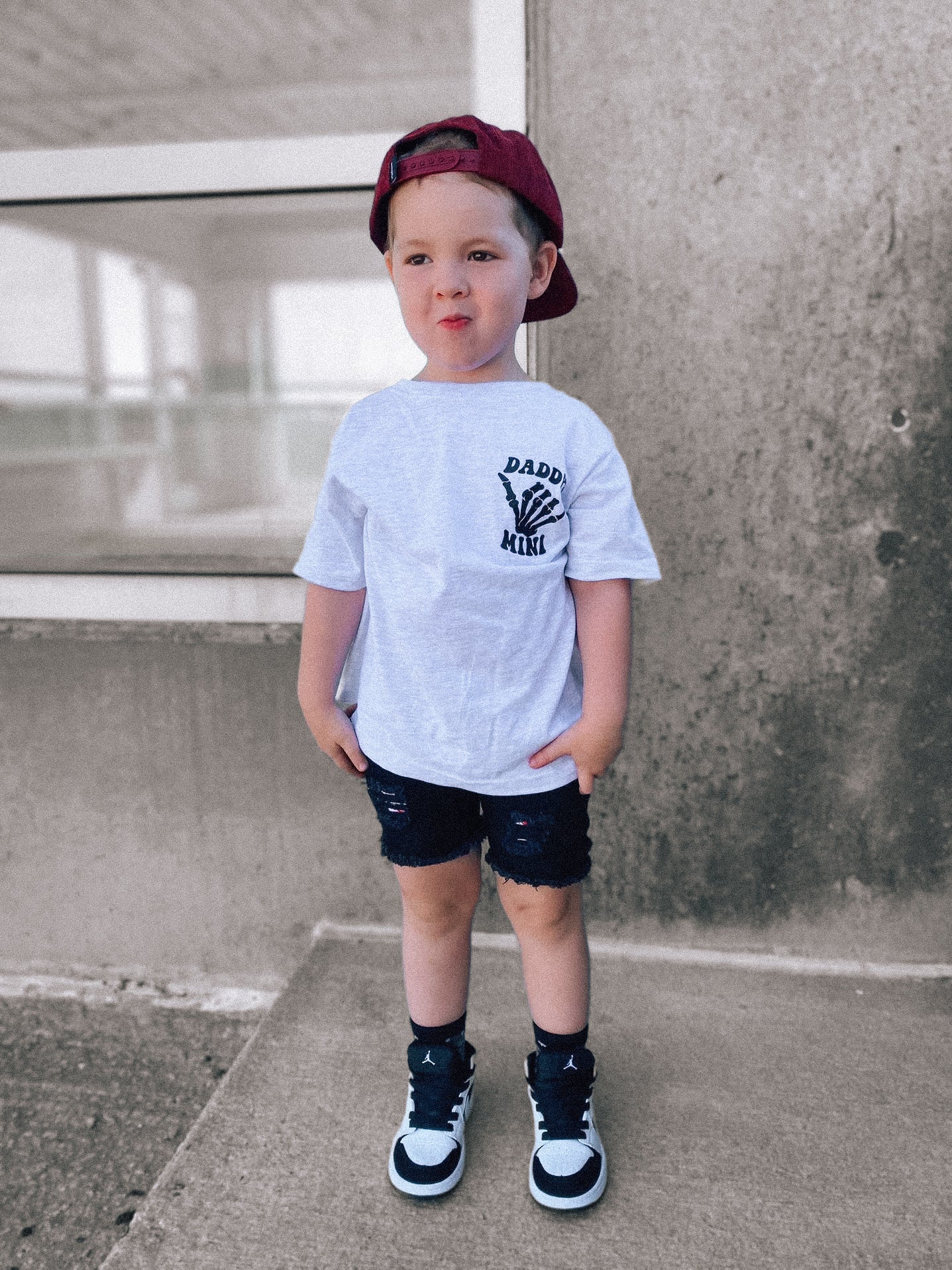Mini Dad | Grey Pocket Graphic T-shirt