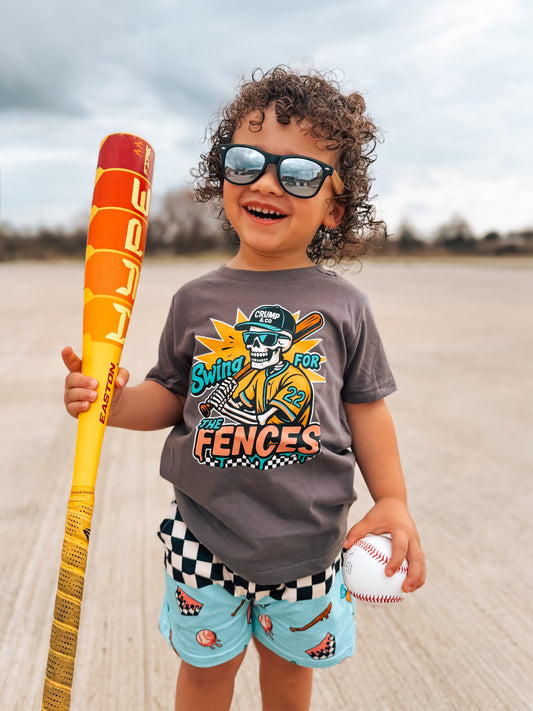 Swing For The Fences| Charcoal Graphic T-Shirt