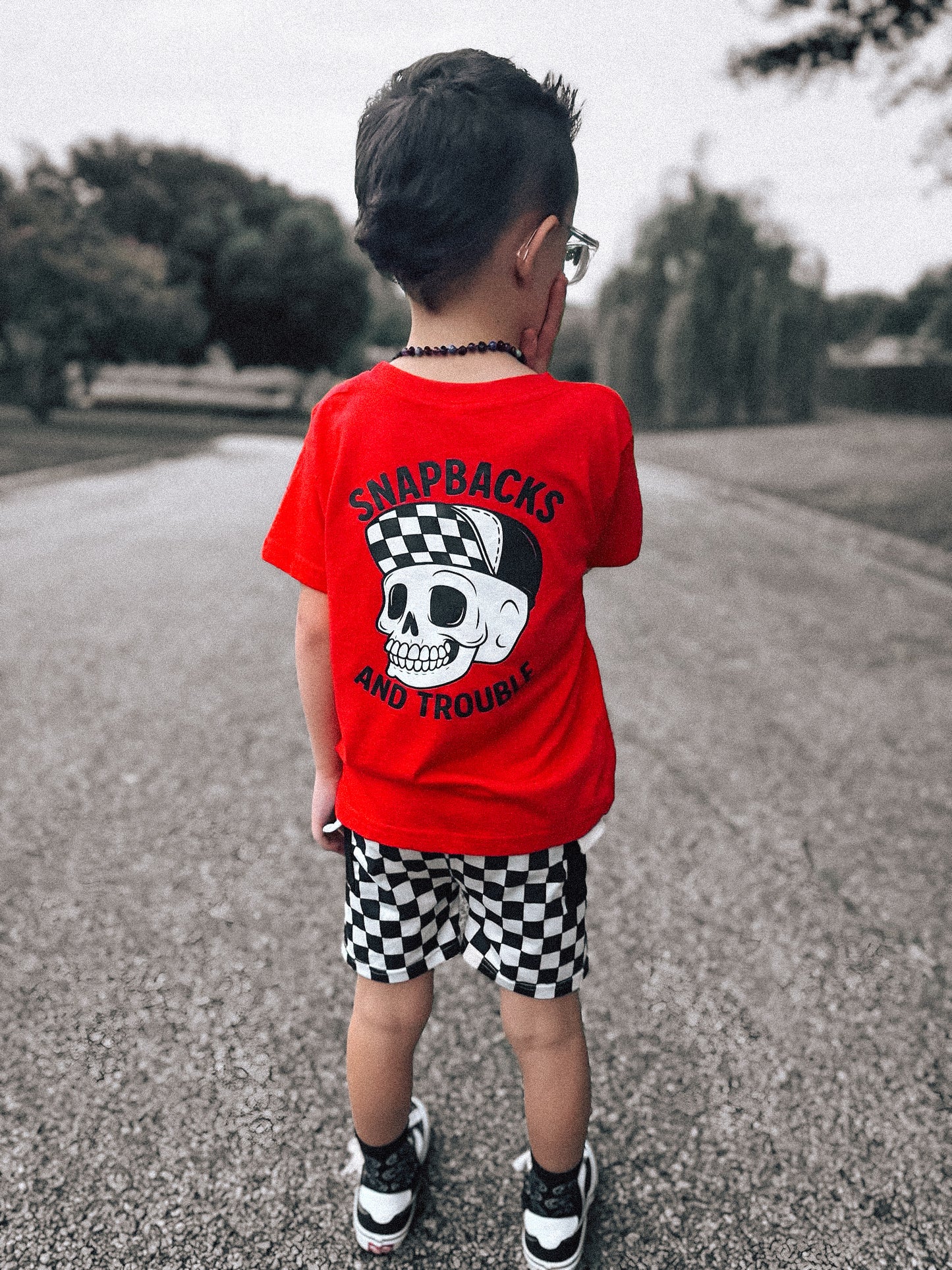 Snapbacks & Trouble | Red Graphic T-Shirt