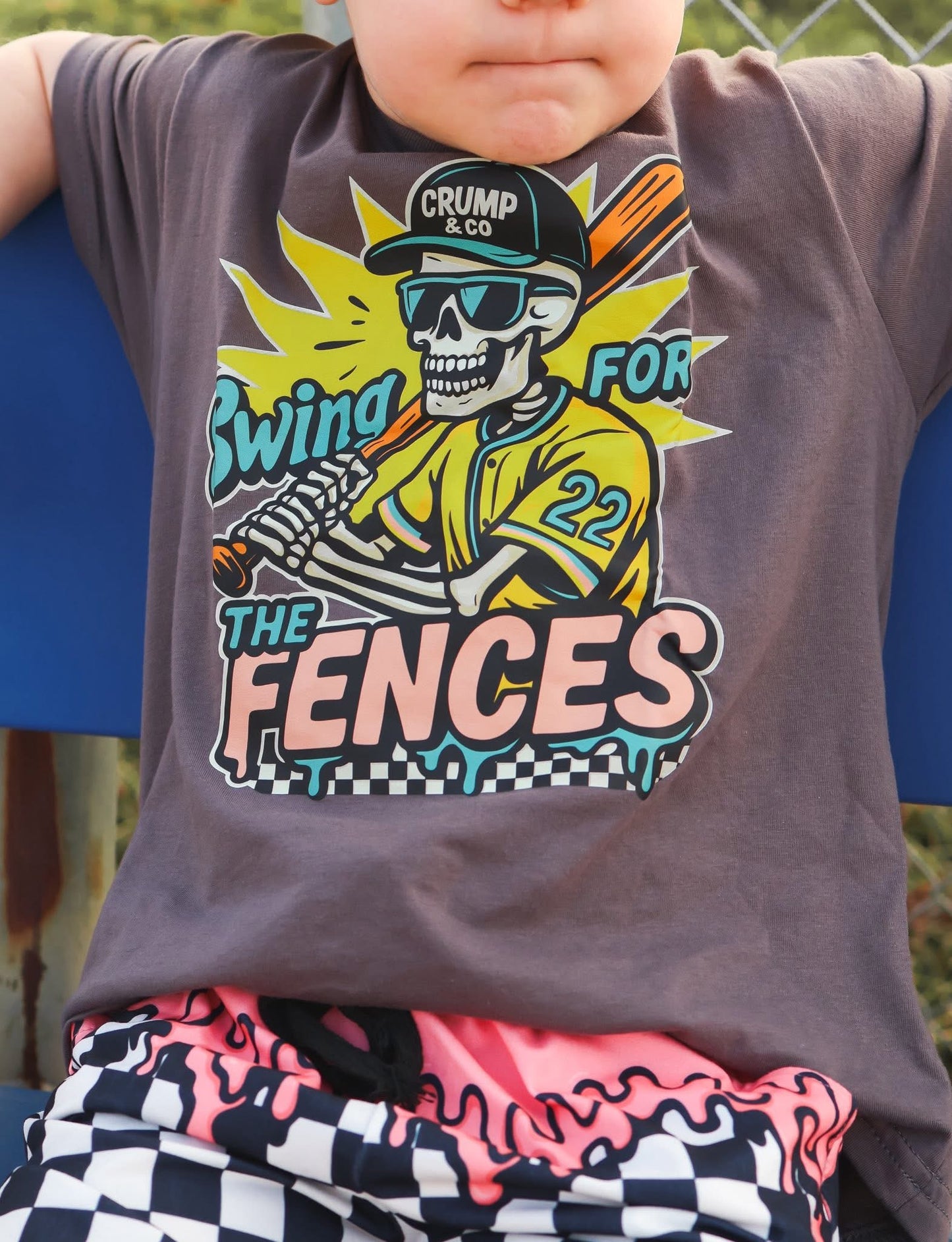 Swing For The Fences| Charcoal Graphic T-Shirt