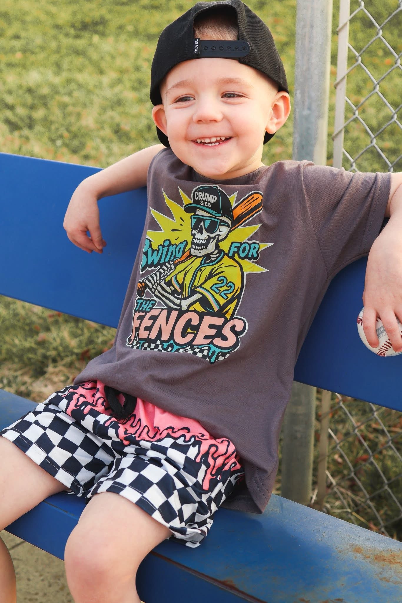 Swing For The Fences| Charcoal Graphic T-Shirt