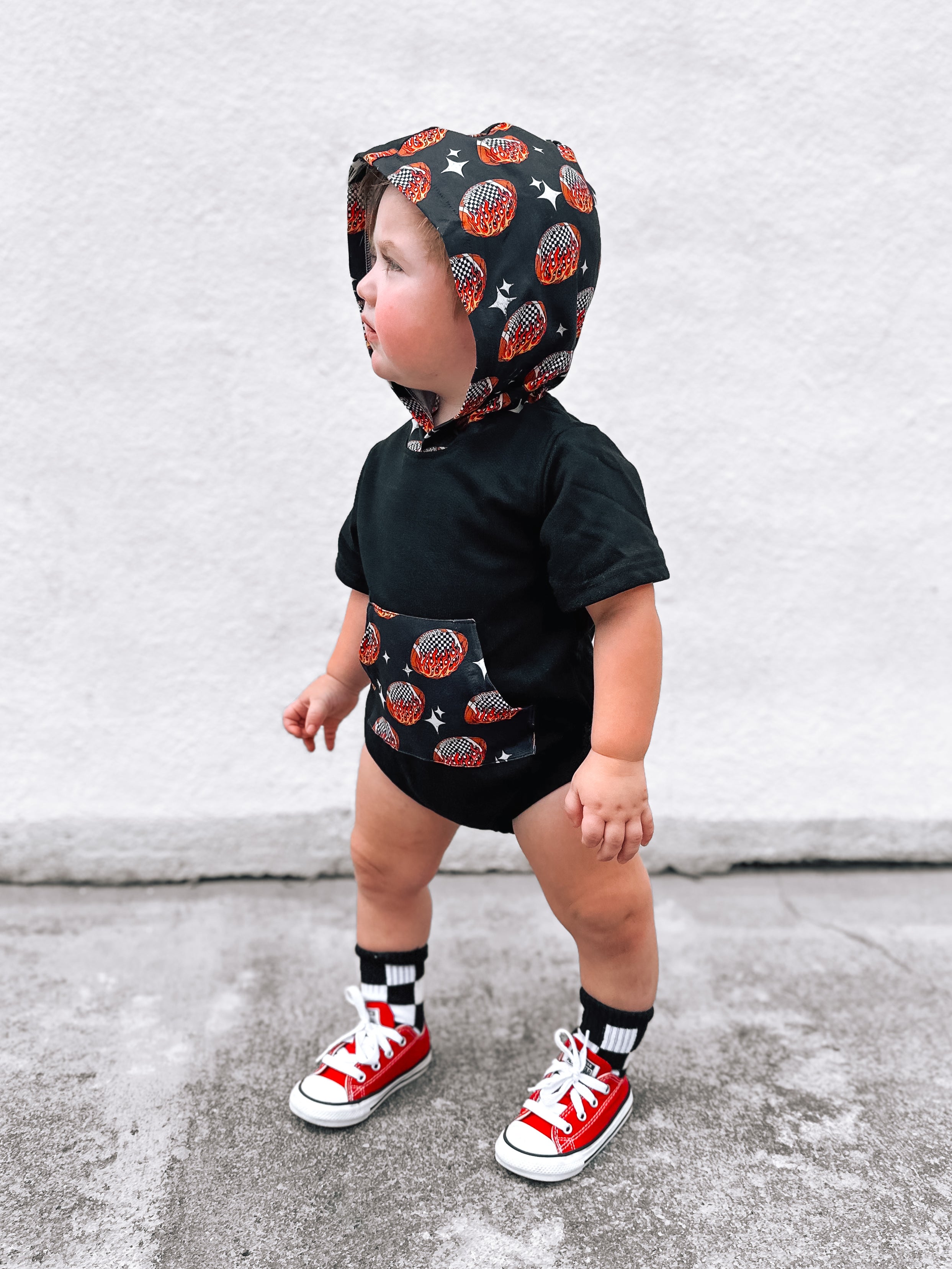 Flame and Checker | Bubble Romper
