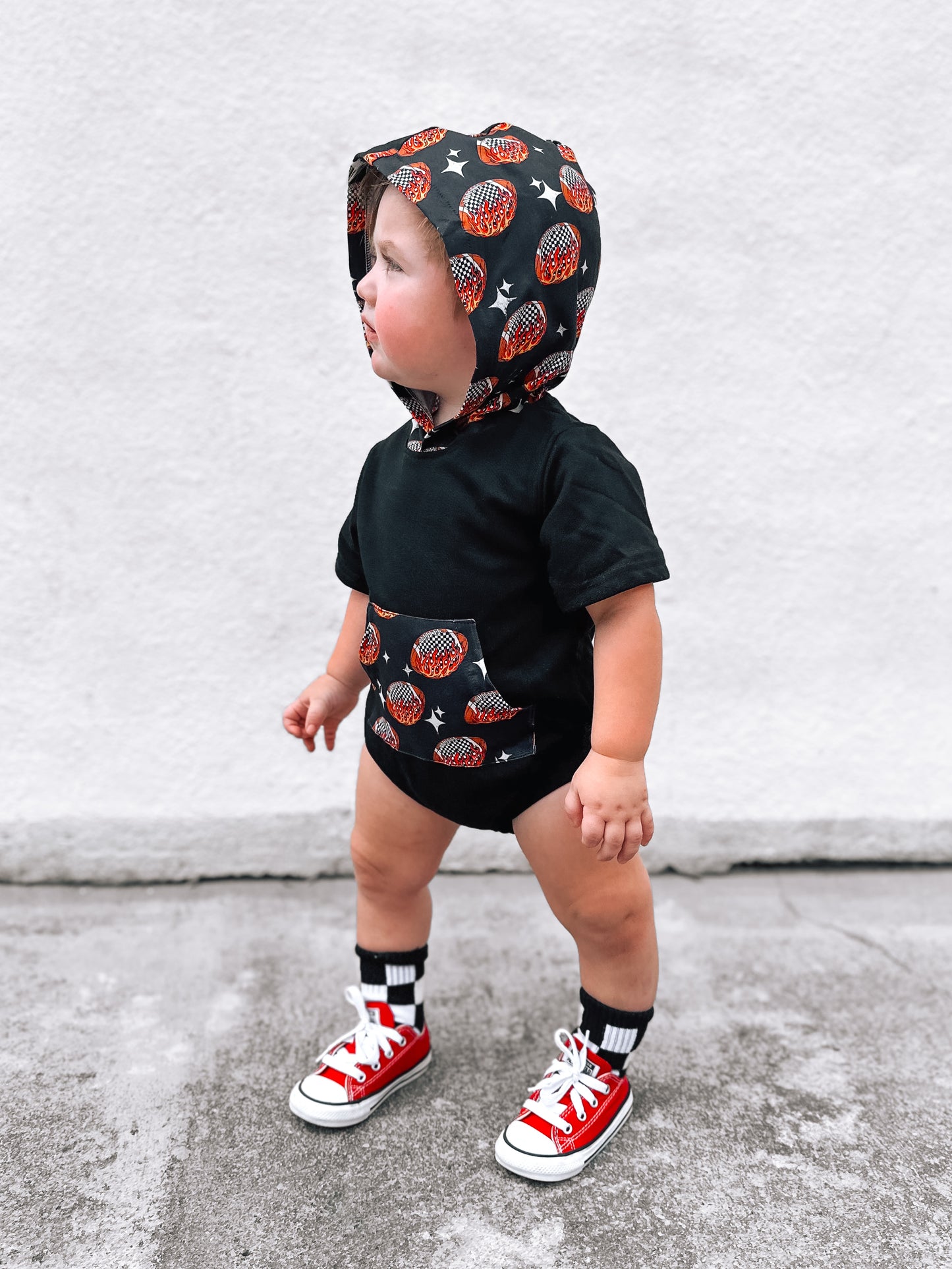 Flame and Checker | Bubble Romper
