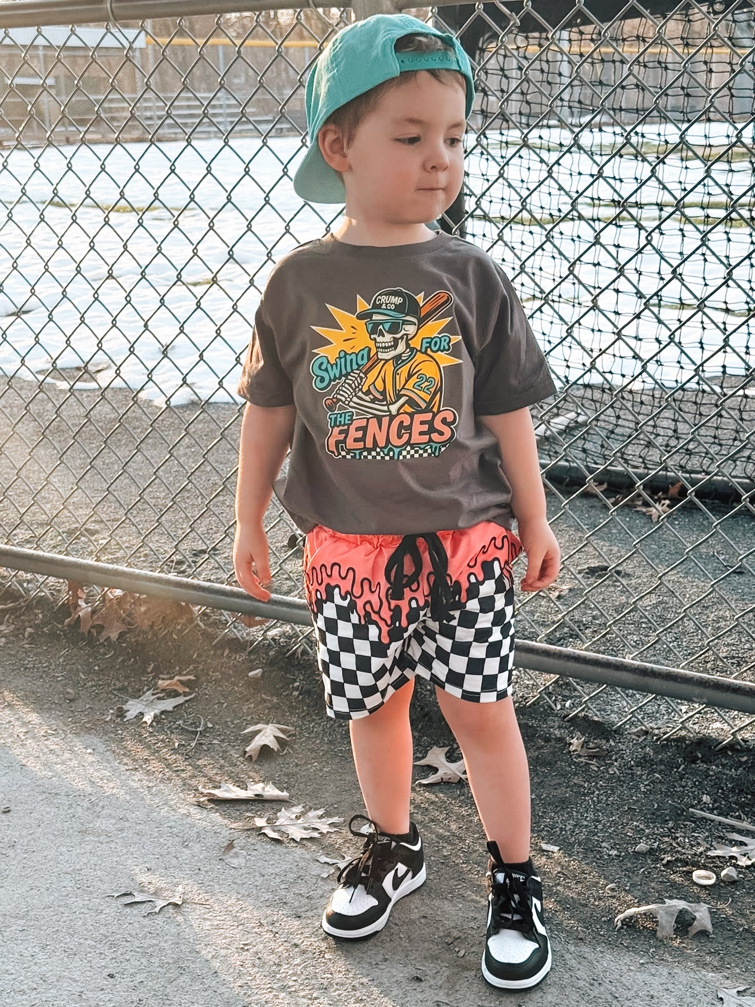 Swing For The Fences| Charcoal Graphic T-Shirt