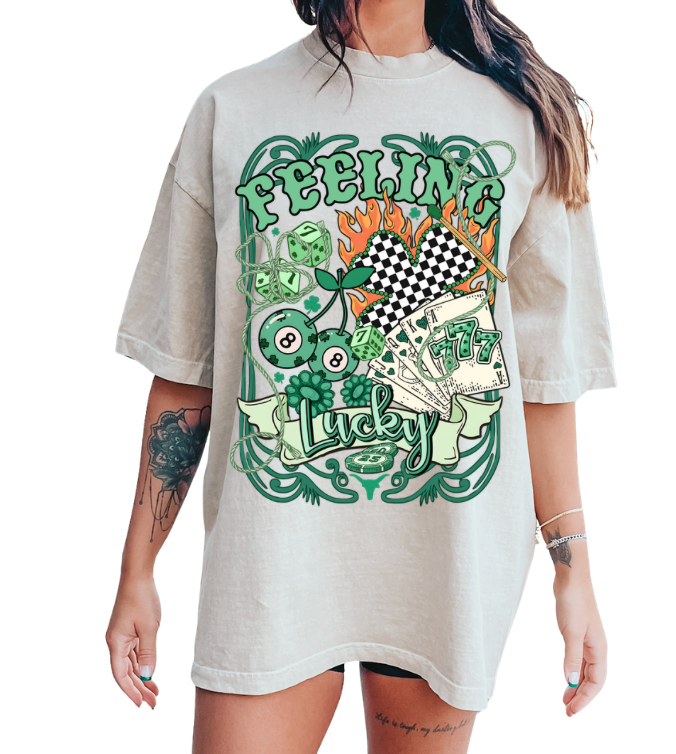 Lucky | Comfort Color Tee- Ivory