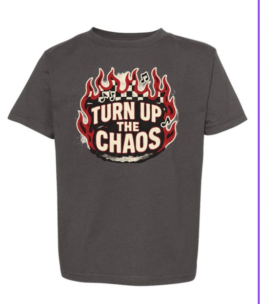 Turn Off The Chaos | Black Graphic T-shirt