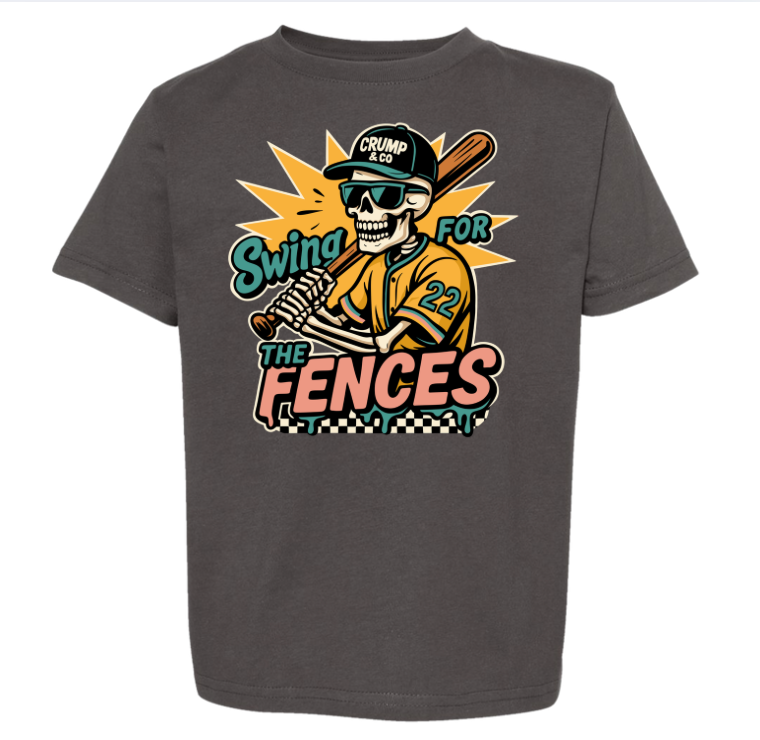 Swing For The Fences| Charcoal Graphic T-Shirt