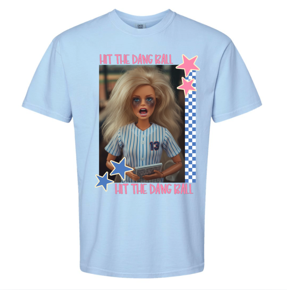 Hit The Dang Ball | Comfort Color Tee- Chambray