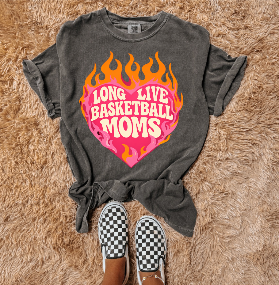 Long Live Basketball Moms Comfort Color Tee- Pepper