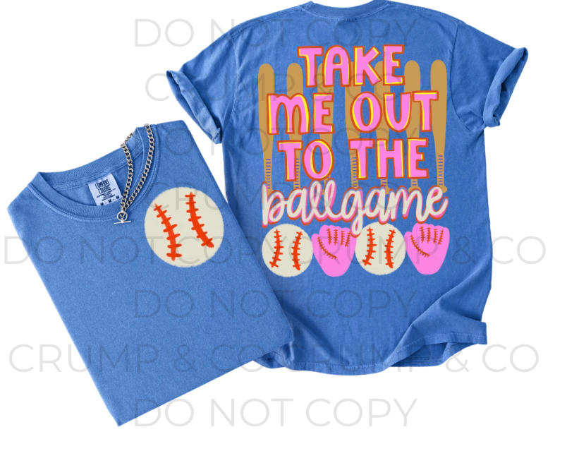 Take Me Out To The Ballpark| Neon Blue Comfort Color