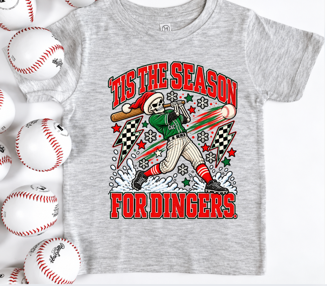 PREORDER SEASON FOR DINGERS | ASH GREY GRAPHIC T-SHIRT