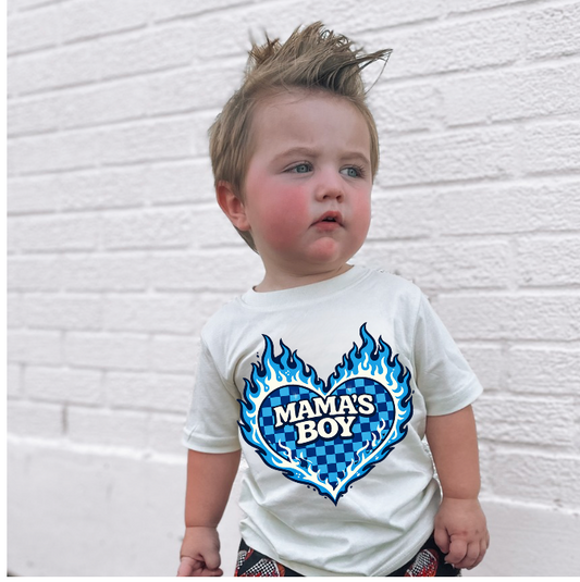 Mama's Boy Flame | Ivory Graphic T-Shirt