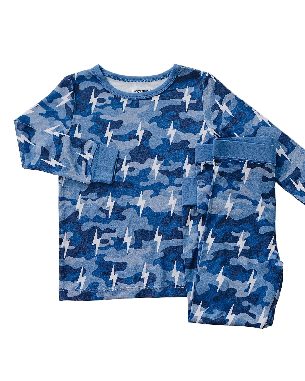 Bamboo Two Piece Set | Blue Camo Bolts