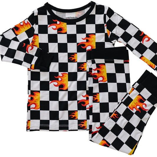 Bamboo Two Piece Set | Checker Blaze