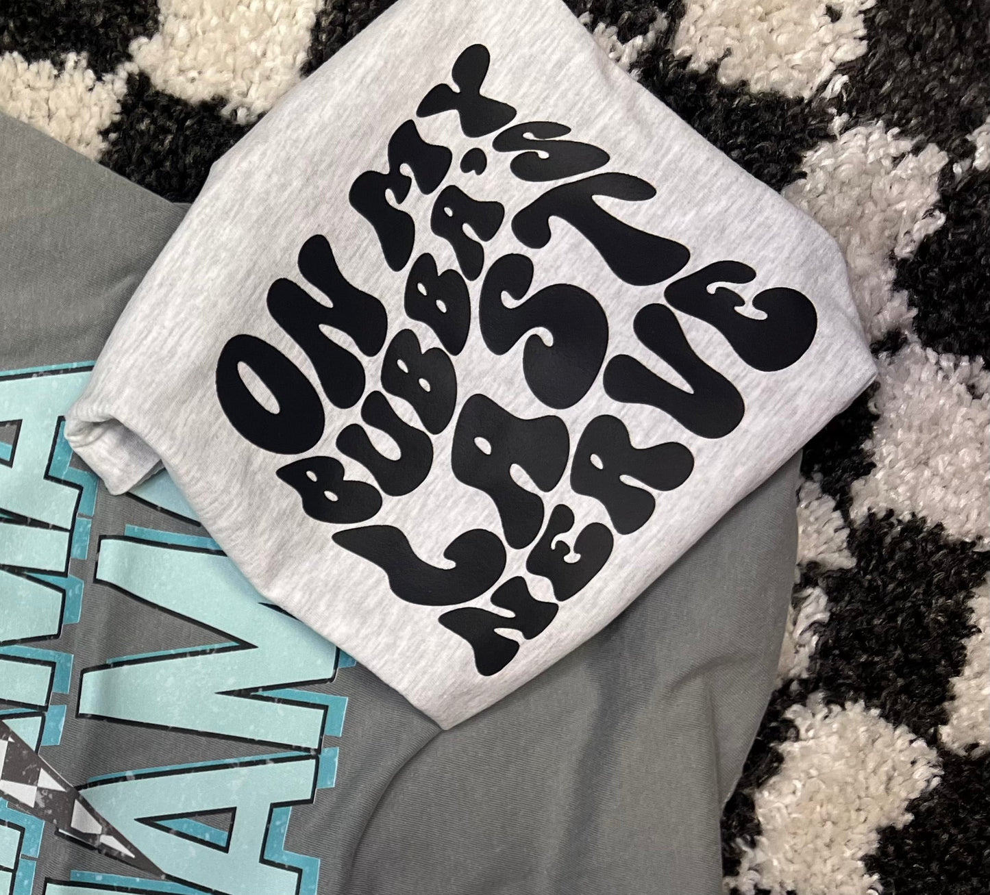On my Bubba's Last Nerve | Grey Pocket Graphic T-shirt